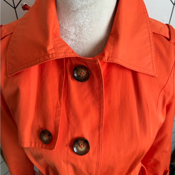 Michael Kors  Orange Belted Trench Coat - Picture 7 of 10